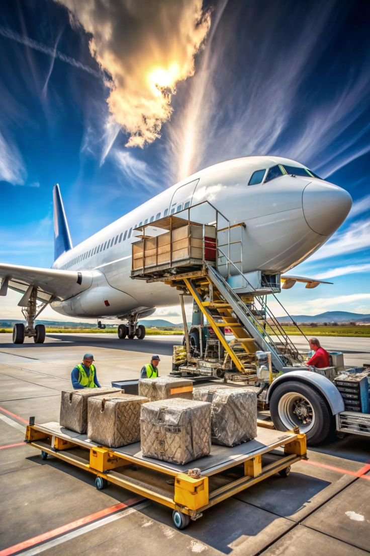 Boeing 747 freighter being loaded with cargo